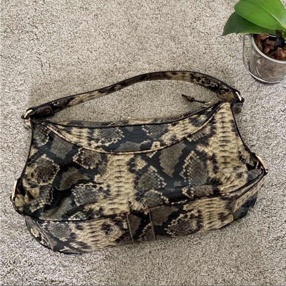 DANA BUCHMAN FAUX SNAKE SKIN EMBOSSED HOBO SHOULDER BAG - Picture 2 of 12